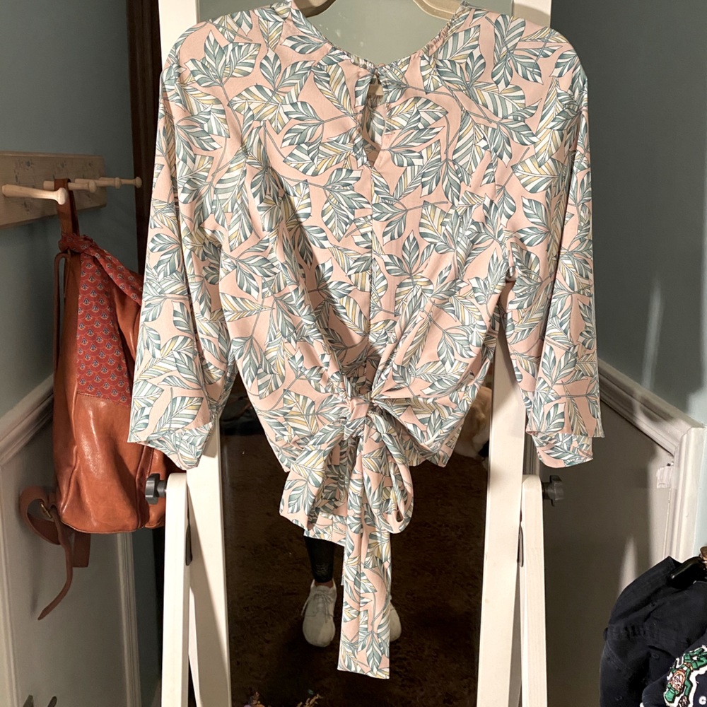 Pink and Green Leaf Blouse - Nordstrom Rack